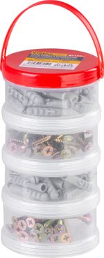 Screw and dowel set Strend Pro, screws 5x80 and 5x40, dowels 8x40, 150 pcs
