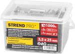 Csavarkészlet Strend Pro, gipszkarton csavarok, 3,5x25 mm, 2x bittel és mágneses tartóval, dobozban,
