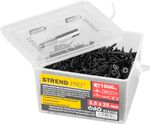 Screw set Strend Pro, drywall screws, 3.5x25 mm, with 2x bits and magnetic holder, in a can, pack. 1