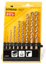 Fúrókészlet Strend Pro FD023, 8 részes, 3-10 mm, TiN, falazathoz