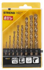 Drill Bit Set Strend Pro FD023, 8-piece, 3-10 mm, TiN, for masonry