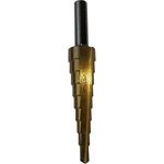 Step Drill Bit Strend Pro SD41, 4-12 mm, TiN, HSS straight, for metal