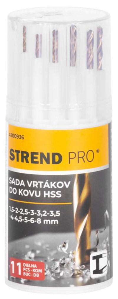 Fúrókészlet Strend Pro, fémhez, 13,3x5,4x5,4 cm, csomag. 11 db