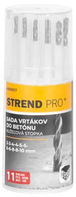 Fúrókészlet Strend Pro, betonhoz, hengeres szár, 13,3x5,4x5,4 cm, csomag. 11 db