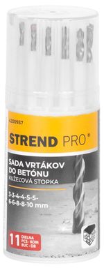 Fúrókészlet Strend Pro, betonhoz, hengeres szár, 13,3x5,4x5,4 cm, csomag. 11 db