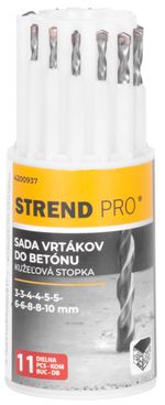 Sada vrtákov Strend Pro, do betónu, valcová stopka, 13,3x5,4x5,4 cm, bal. 11 ks