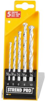 Fúrókészlet Strend Pro SD105, 5 részes, 4-10 mm, falazathoz