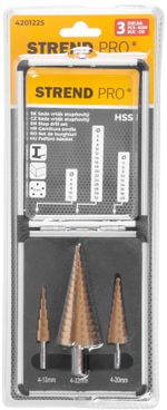 Drill Bit Set Strend Pro, step, pack of 3 pcs