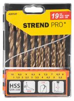 Fúrókészlet Strend Pro FD032, 19 részes TiN HSS, fémhez