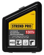 Fúrókészlet Strend Pro FD131, fémbe, 13 részes, 1-10 mm, HSS