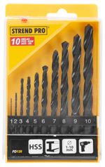 Fúrókészlet Strend Pro FD126, 10 részes, 1-10 mm, HSS, fémhez