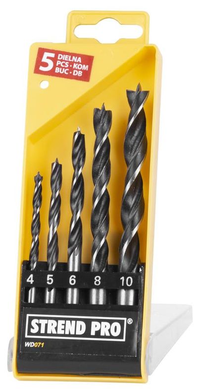 Fúrókészlet Strend Pro WD071, 5 részes, 4-10 mm, Wood, fához