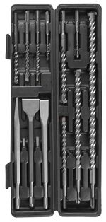 Drill Bit and Chisel Set Strend Pro SD043, 12-piece, SDS+, in case