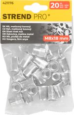 Szegecs Strend Pro PACK M08x18, acél, 20 db-os csomag, menetes