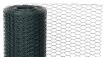 Háló GARDEN HEX PVC, 1000/16/0,9 mm, zöld, RAL 6005, hatszögletű, állattartáshoz, 25 m-es tekercs