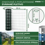 Kerítés EUROPLAST 1, 1600/100x50/2,20 mm, zöld, RAL 6005, horganyzott + PVC, 25 m-es tekercs
