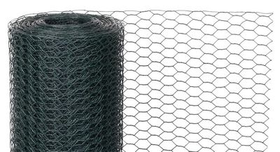 Mesh GARDEN HEX PVC, 1000/13/0.9 mm, green, RAL 6005, hexagonal, for animal enclosures, pack. 25 m