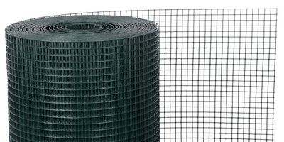 Mesh GARDEN PVC, 1000/12x12/1.2 mm, green, RAL 6005, square mesh, garden, for animal enclosures, pac
