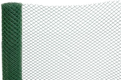 Kerítés ECONOMY 6, 1000/20x20 mm, 45°-os négyzet alakú minta, 300g/m2, zöld, teljesen műanyag, csoma