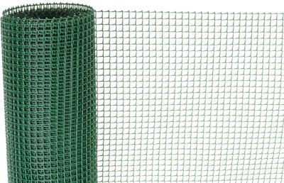 Kerítés ECONOMY 5, 1000/10x10 mm, négyzet alakú minta, 300g/m2, zöld, teljesen műanyag, csomag 10 m