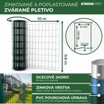 Kerítés EUROPLAST 1, 600/100x50/2,20 mm, zöld, RAL 6005, horganyzott + PVC, 10 m-es tekercs