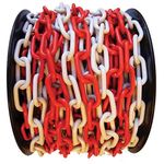 Chain SLC, 6 mm, L-25 m, plastic, red-white, warning