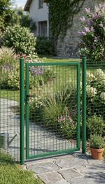 Gate Strend Pro METALTEC ECO, 1000/1600/50x50 mm, square frame, green, single-leaf, garden, galvaniz