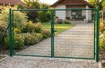 Gate Strend Pro METALTEC DUO, 3580/1450/100x50 mm, green, double-leaf, garden, galvanized+PVC, RAL60