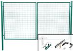 Gate Strend Pro METALTEC DUO, 3580/1950/100x50 mm, green, double-leaf, garden, galvanized+PVC, RAL60