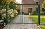 Gate Strend Pro METALTEC DUO, 3580/1950/100x50 mm, green, double-leaf, garden, galvanized+PVC, RAL60