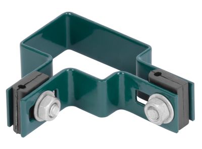 Clamp Strend Pro EUROSTANDARD, 60x40 mm, corner, green, Zn+PVC, RAL6005, for square pole