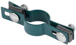 Bilincs Strend Pro EUROSTANDARD, 48 mm, átmenő, zöld, Zn+PVC, RAL6005, kerek oszlophoz