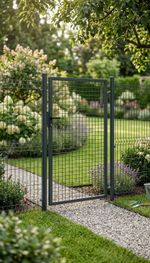 Gate Strend Pro METALTEC ECO, 1000/1000/50x50 mm, square frame, anthracite, single-leaf, garden, gal