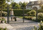 Gate Strend Pro METALTEC DUO, 3580/1750/100x50 mm, anthracite, double-leaf, garden, galvanized+PVC,