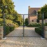 Gate Strend Pro METALTEC DUO, 3580/1950/100x50 mm, anthracite, double-leaf, garden, galvanized+PVC, 