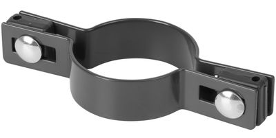 Clamp Strend Pro EUROSTANDARD, 60 mm, intermediate, anthracite, Zn+PVC, RAL7016, for round post