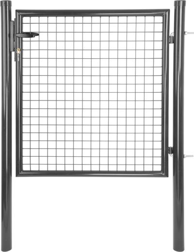 Gate METALTEC ECO 2, 1000/1000/50x50 mm, round, antracit, single gate, ZN+PVC, RAL7016