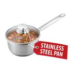 Saucepan MagicHome Chloe, 14 cm, 1 L, with glass lid, stainless steel