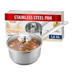 Saucepan MagicHome Chloe, 14 cm, 1 L, with glass lid, stainless steel