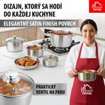 Rajnica MagicHome Chloe, 14 cm, 1 lit. so sklenenou pokrievkou, nerez