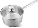 Nyeles lábas MagicHome Chloe, 18 cm, 2 liter, üvegfedővel, rozsdamentes