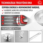Serpenyő MagicHome Chloe, 20 cm, 1,5 liter, üvegfedővel, rozsdamentes acél
