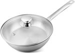 Frying pan MagicHome Chloe, 20 cm, 1.5 lit., with glass lid, stainless steel