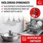 Serpenyő MagicHome Chloe, 24 cm, 2,5 liter, üvegfedővel, rozsdamentes acél