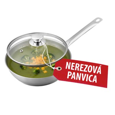Panvica MagicHome Chloe, 24 cm, 2,5 lit., so sklenenou pokrievkou, nerez