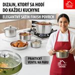 Serpenyő MagicHome Chloe, 28 cm, 4 liter, üvegfedővel, rozsdamentes acél
