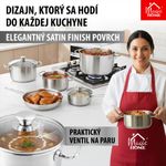 MagicHome Chloe lábas, 16 cm, 1,5 l, üvegfedővel, rozsdamentes acél