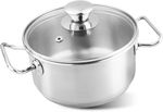 Lábas MagicHome Chloe, edény, 16 cm, 1,5 liter, üvegfedővel, rozsdamentes acél