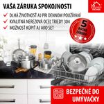 Lábas MagicHome Chloe, edény, 20 cm, 3 liter, üvegfedővel, rozsdamentes acél