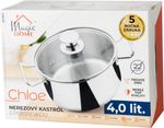 Casserole MagicHome Chloe, 22 cm, 4 L, with glass lid, stainless steel